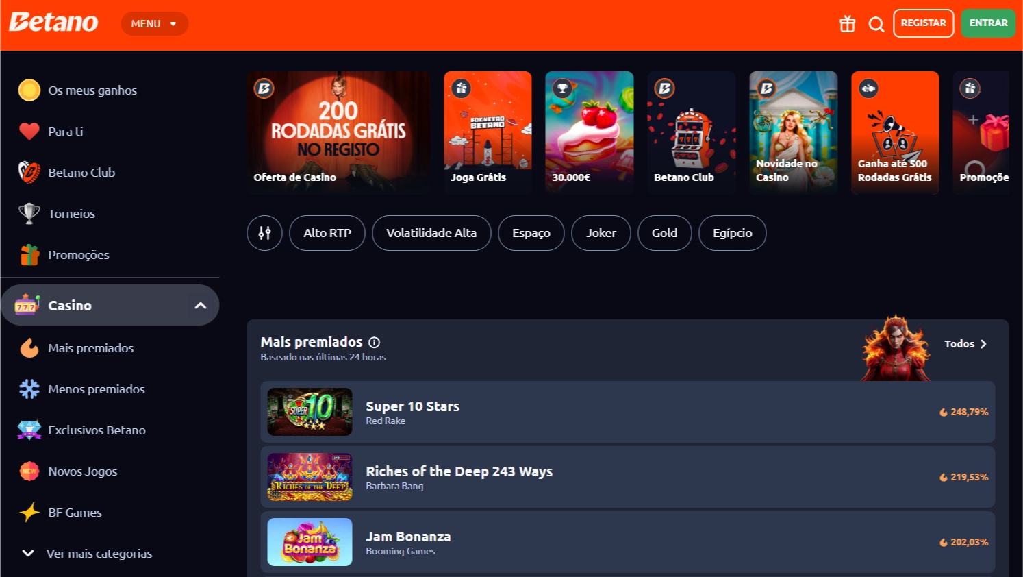 Betano: Melhores Jogos de Casino em Portugal